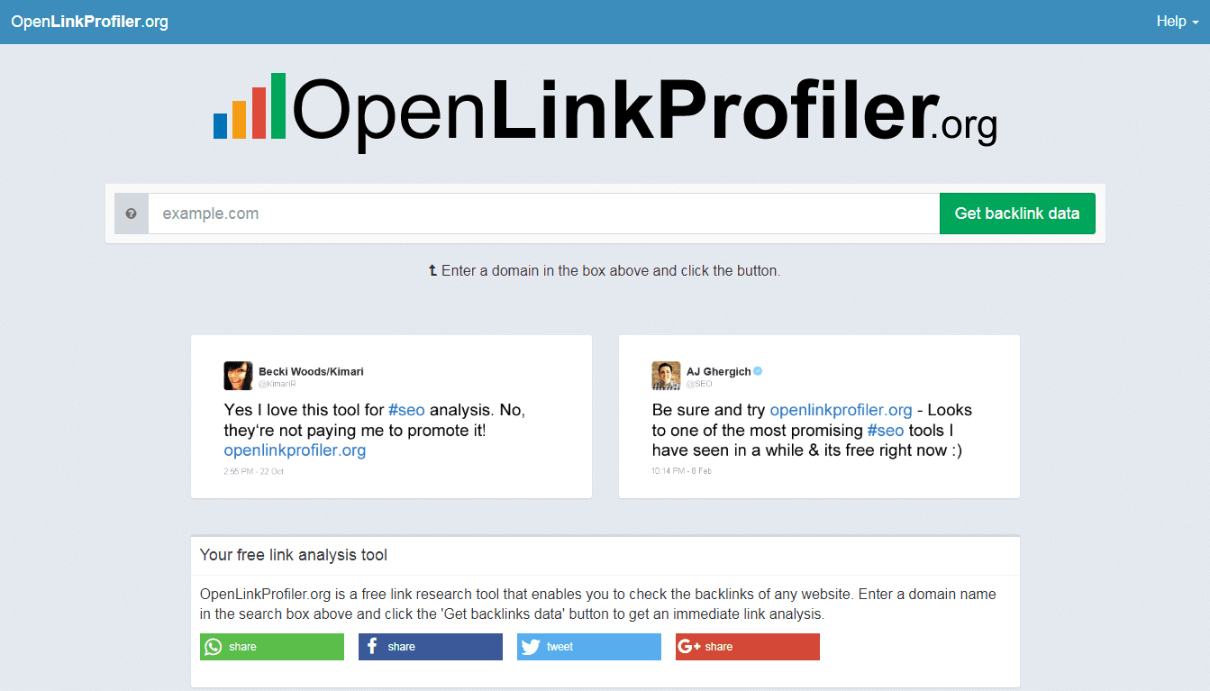 Openlinkprofiler (Free Backlink Checker Tool) - Freakyseo