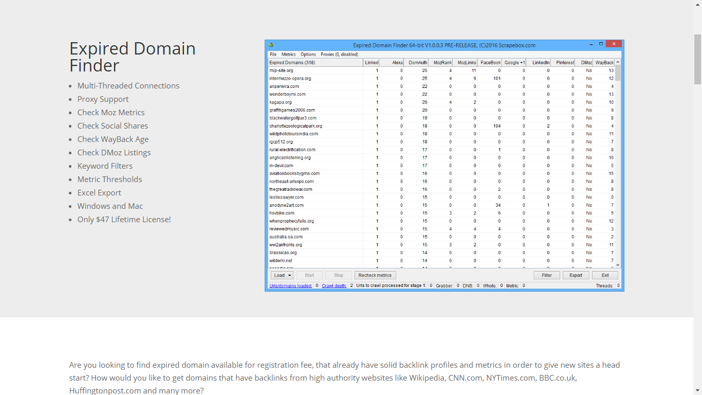 find expired domains with scrapebox