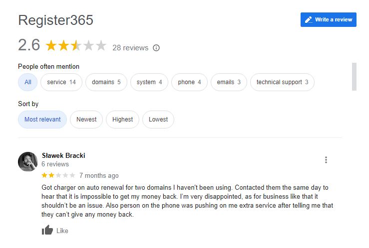 Register365 Google Reviews