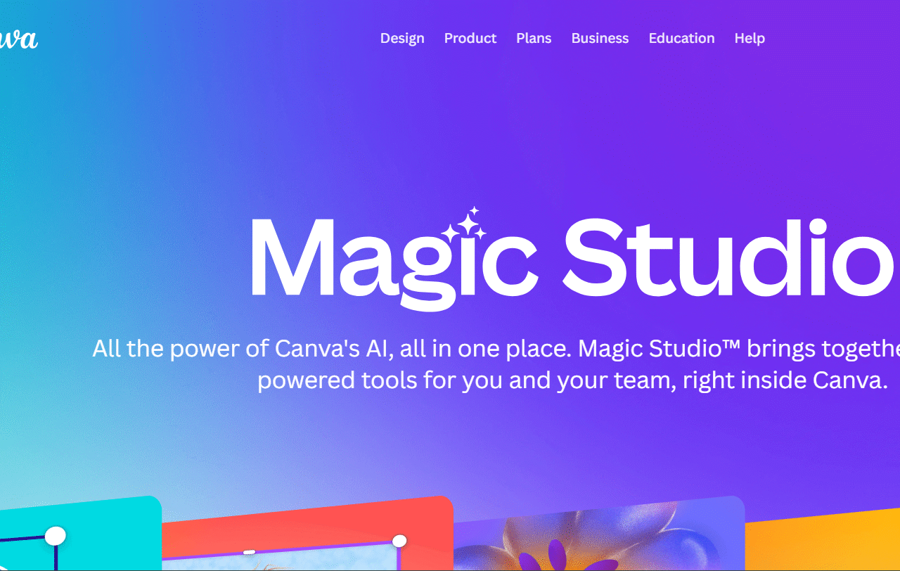 Canva Magic Studio website screenshot