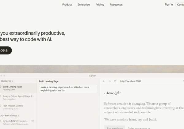 Cursor website screenshot