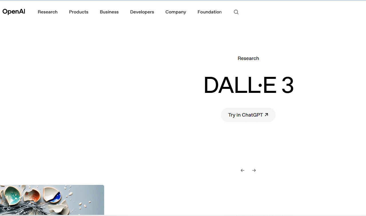 DALL-E 3 website screenshot