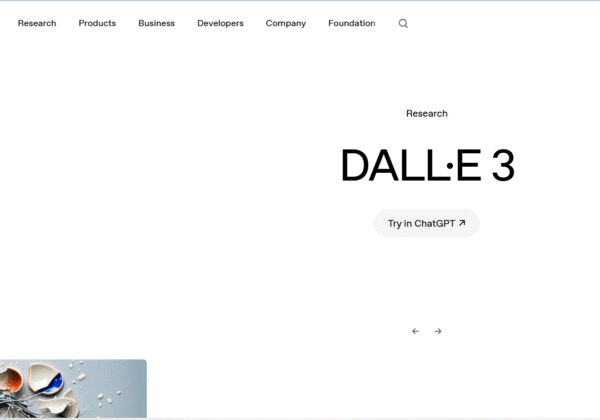 DALL-E 3 website screenshot