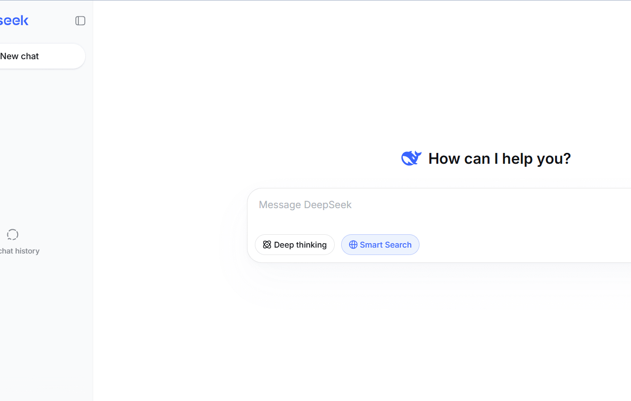 DeepSeek website screebshot