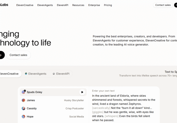 Elevenlabs website screenshot