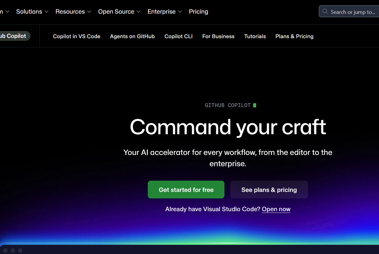 GitHub Copilot website screenshot