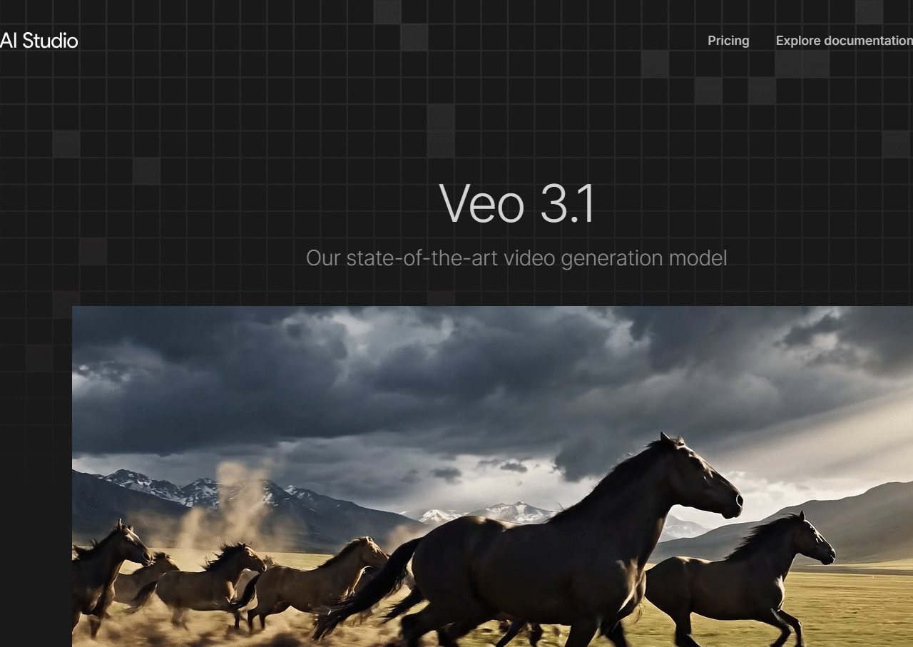 Google veo website screenshot