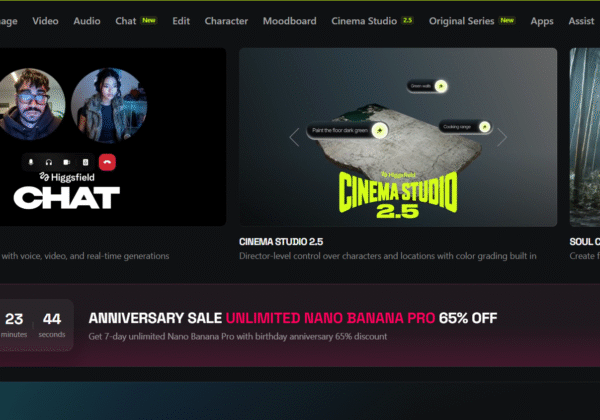 HIGGSFIELD AI website screenshot