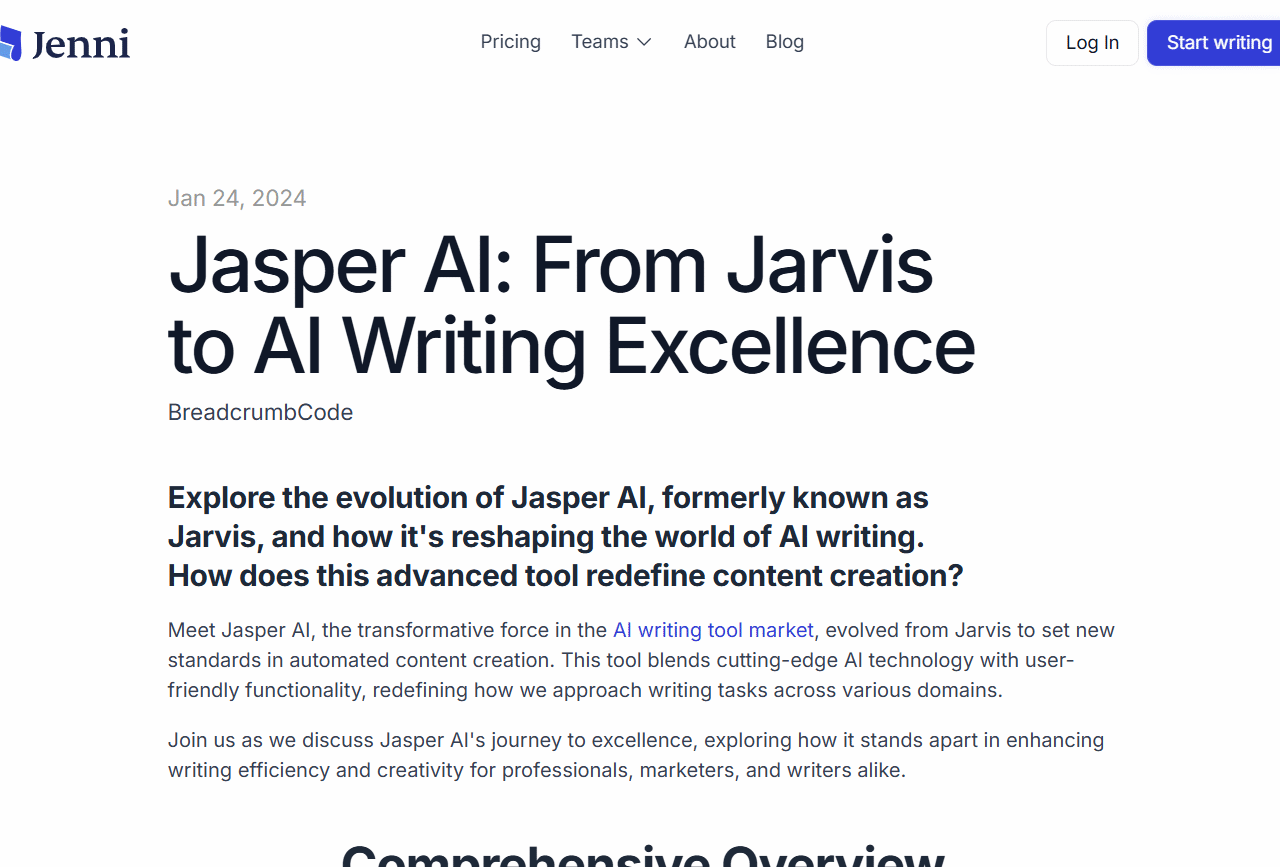 Jasper website screenshot