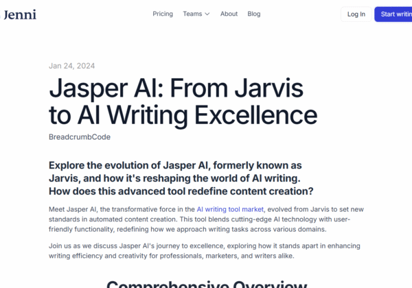 Jasper website screenshot