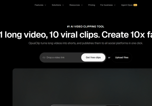 OpusClip website screenshot