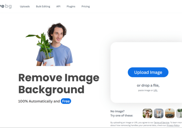REMOVE BG website screenshot