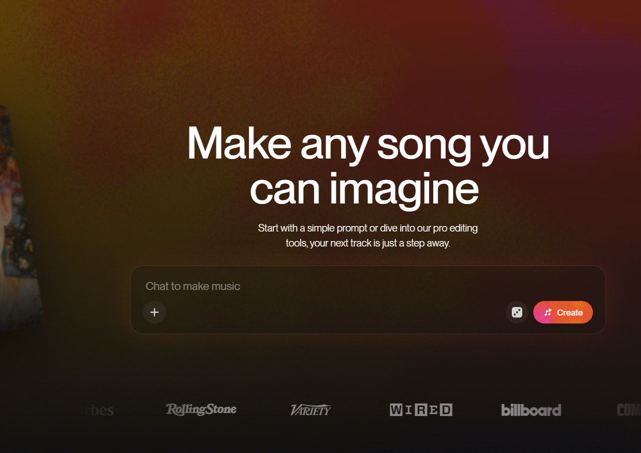 SUNO website screenshot